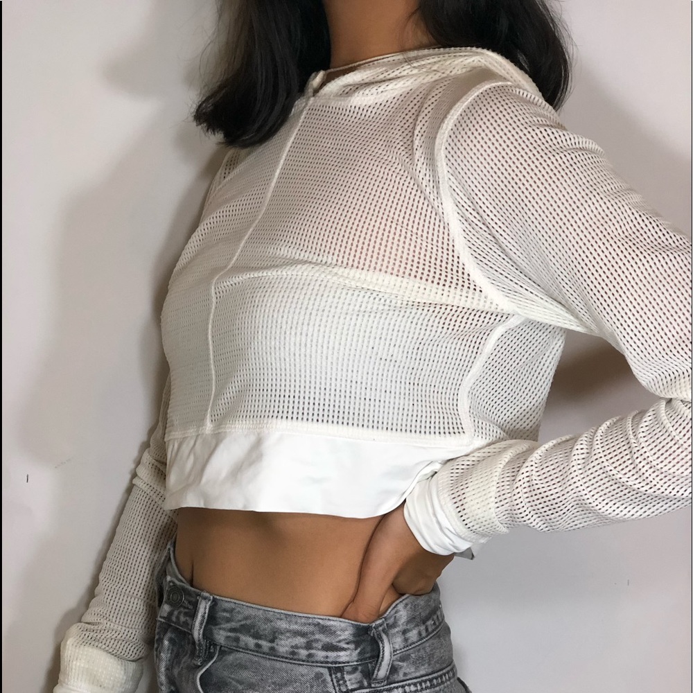 Forever 21 Active see through long sleeve crop